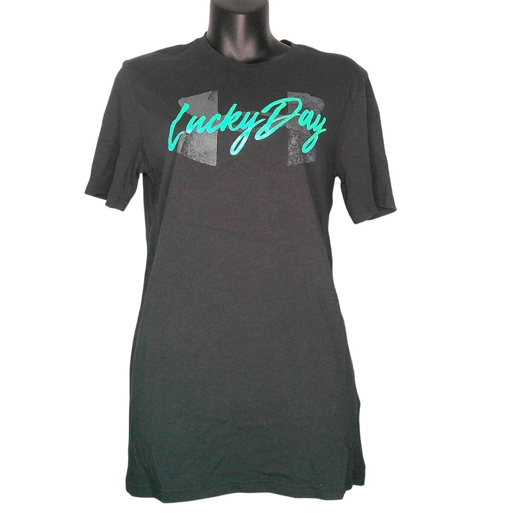 Under Armour Lucky Day Small Black Green T-Shirt Loose